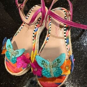 Betsey Johnson Kids Sandals with Pink and Blue Butterfly Design